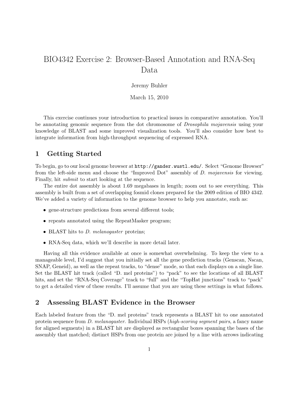 BIO4342 Exercise 2: Browser-Based Annotation and RNA-Seq Data