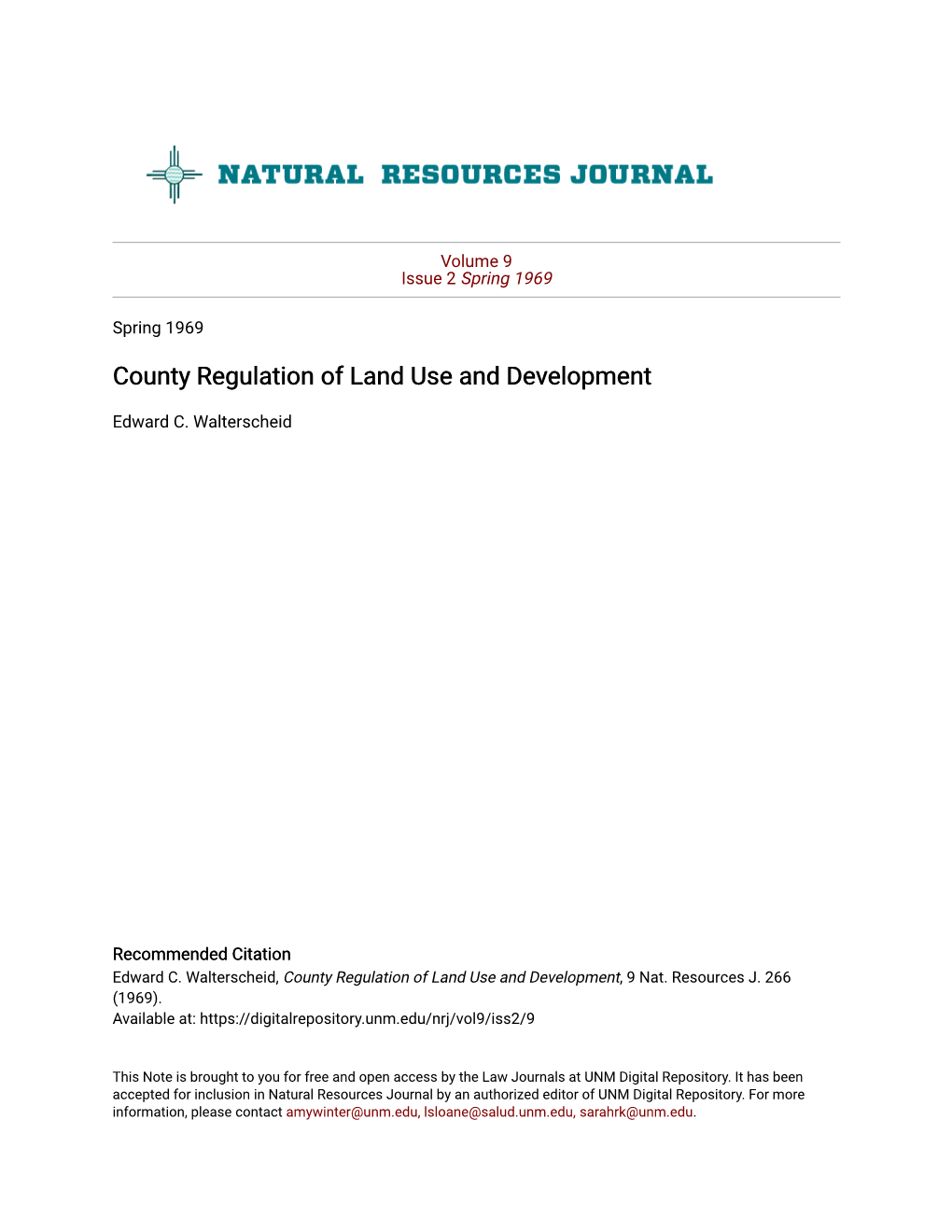 County Regulation of Land Use and Development