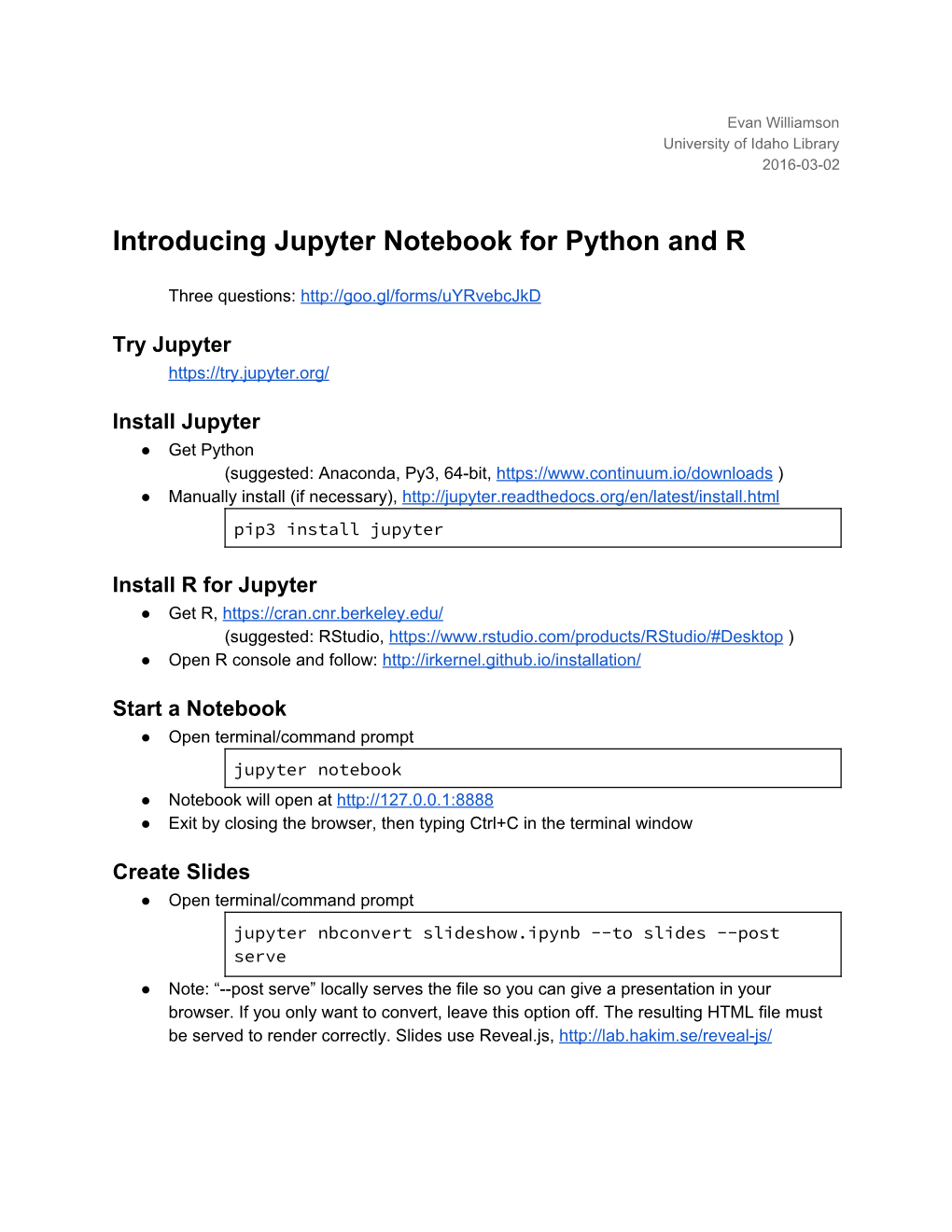 Intro to Jupyter Notebook