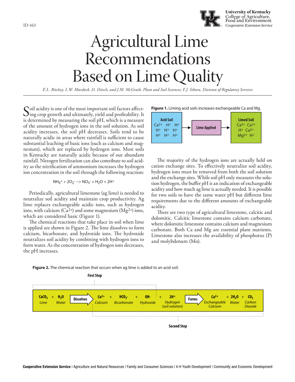 Agricultural Lime Recommendations Based on Lime Quality E.L