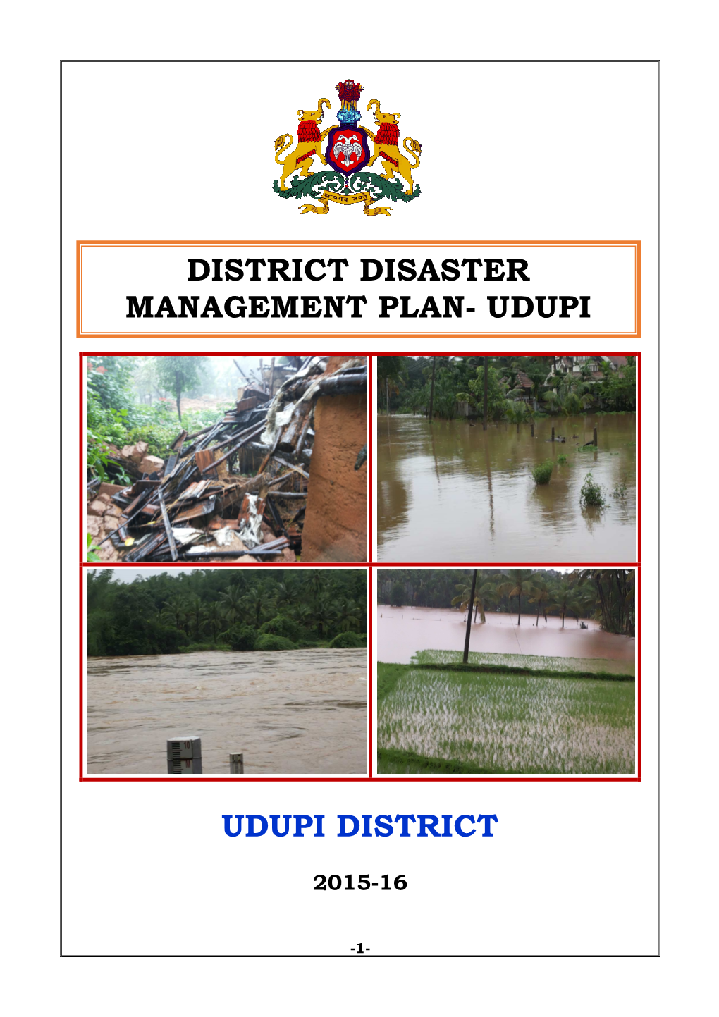 District Disaster Management Plan- Udupi