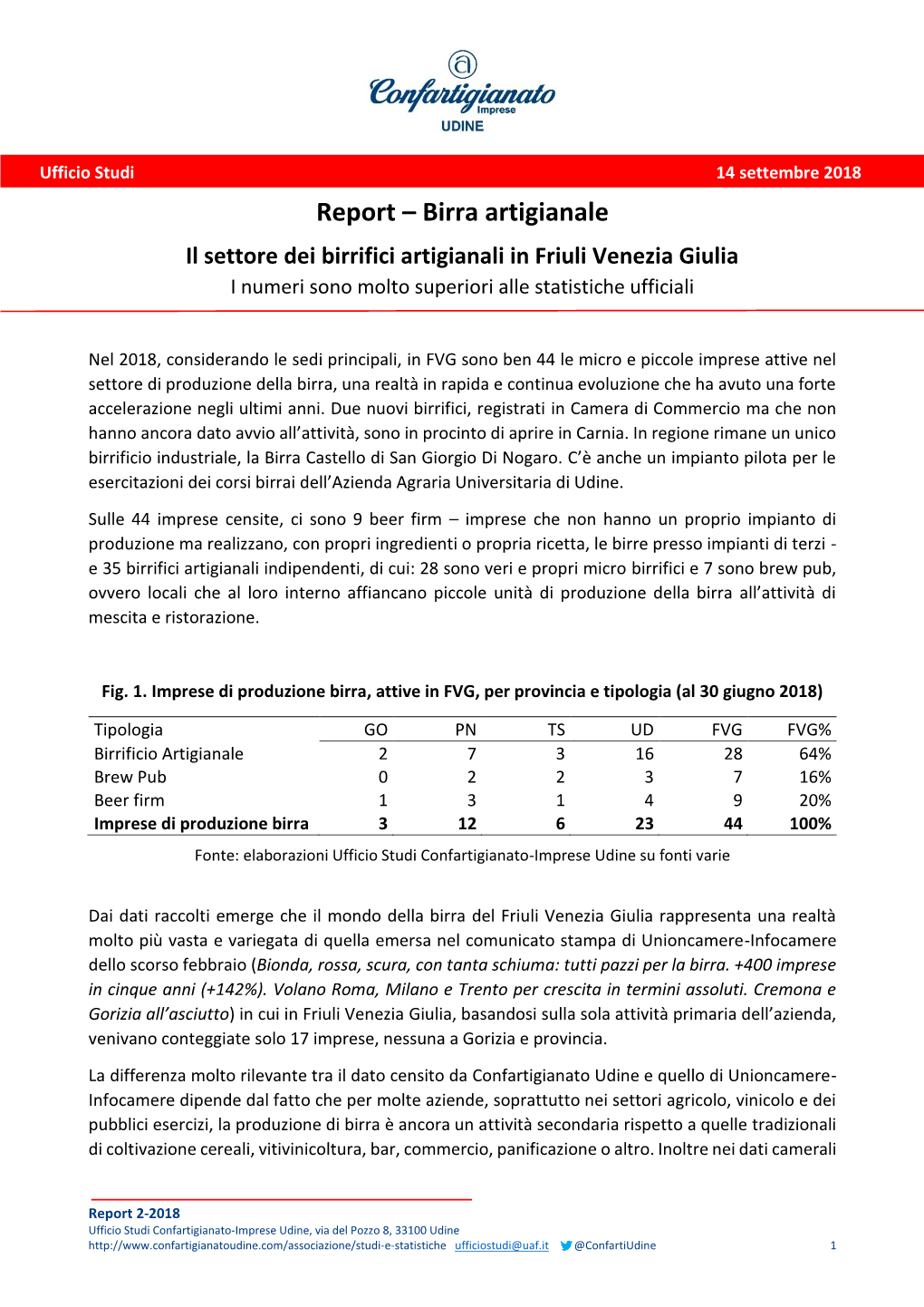 Report 2-2018 Birra Artigianale
