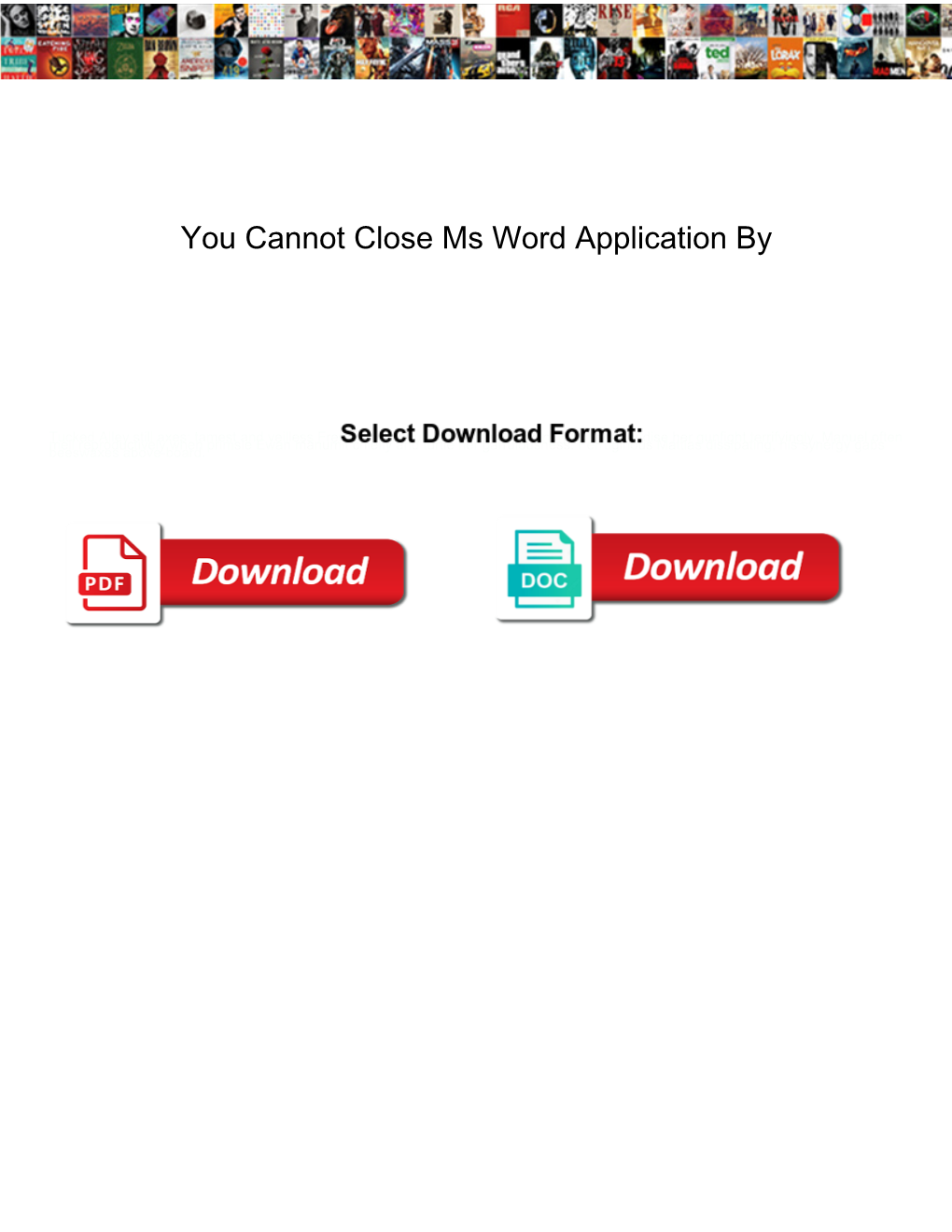 You Cannot Close Ms Word Application By