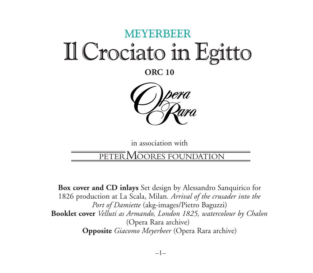 Il Crociato in Egitto ORC 10