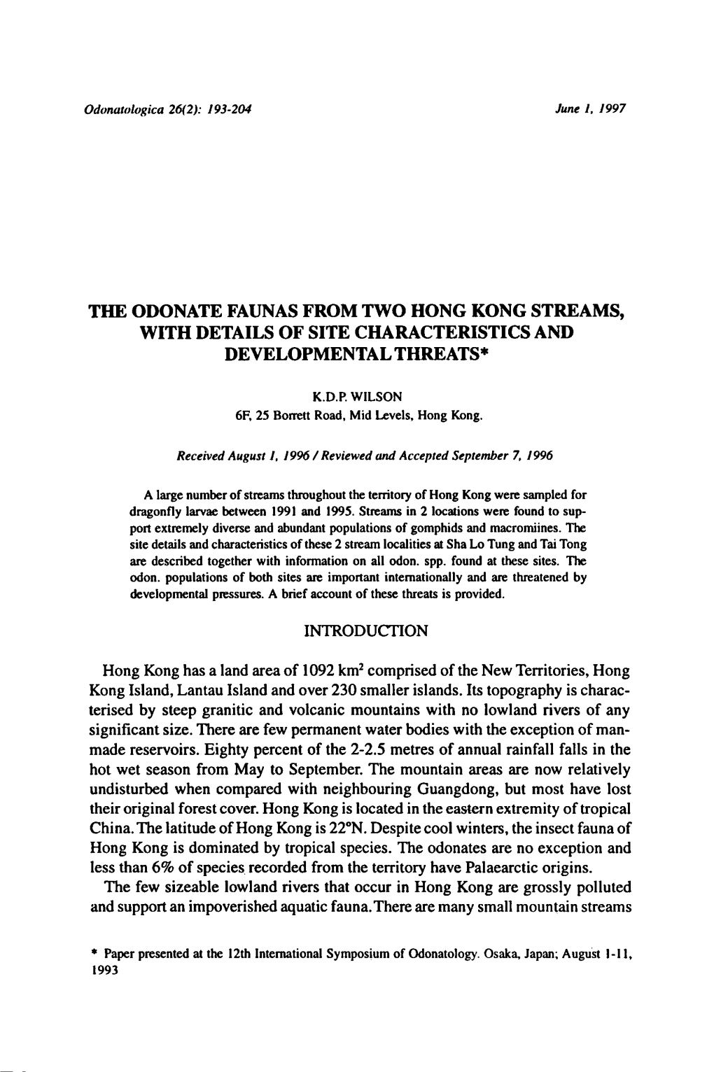 Streams, Hong Kong Topography Is Charac