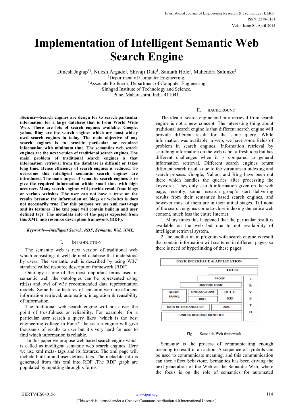 Implementation of Intelligent Semantic Web Search Engine