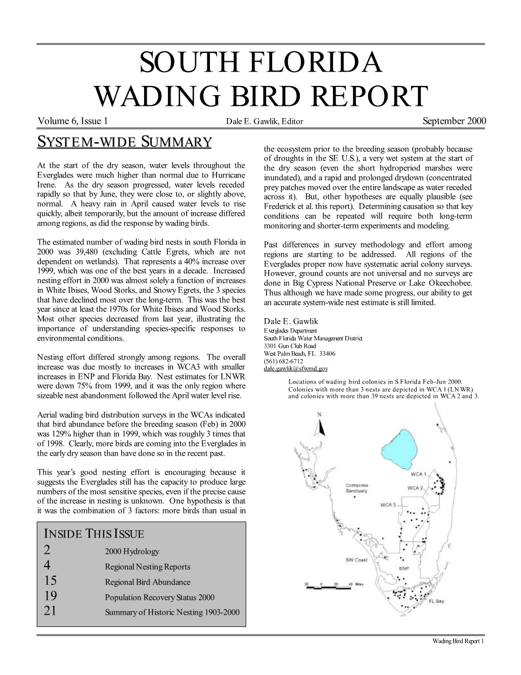 South Florida Wading Bird Report 2000