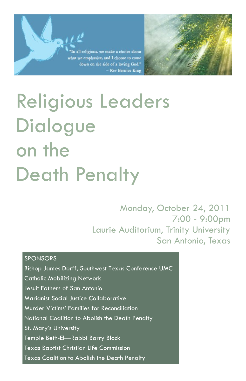 Religious Leaders Dialogue on the Death Penalty
