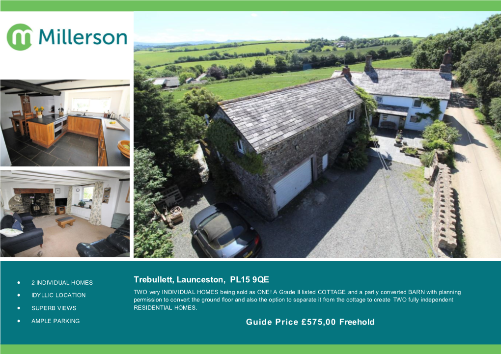 Trebullett, Launceston, PL15 9QE Guide Price £575,00 Freehold