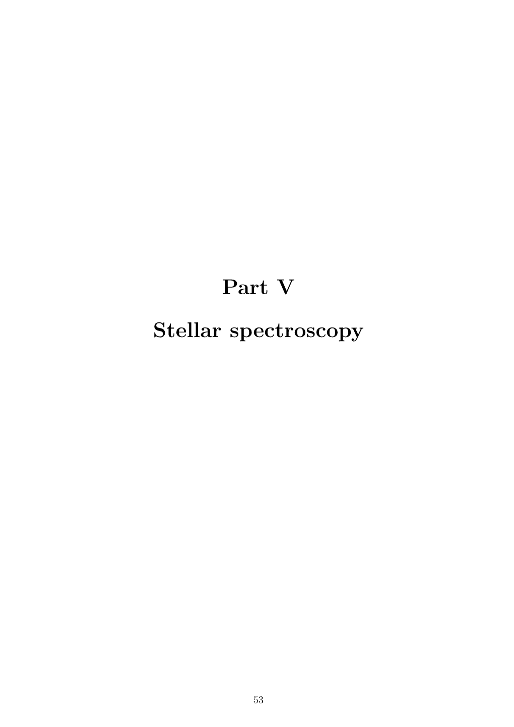 Part V Stellar Spectroscopy