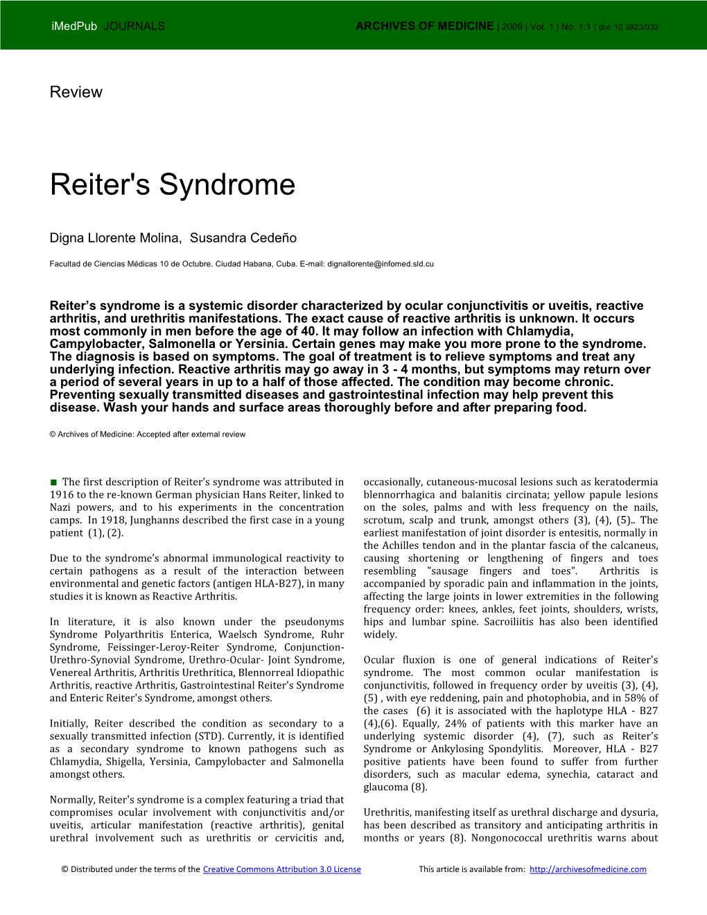 Reiter's Syndrome