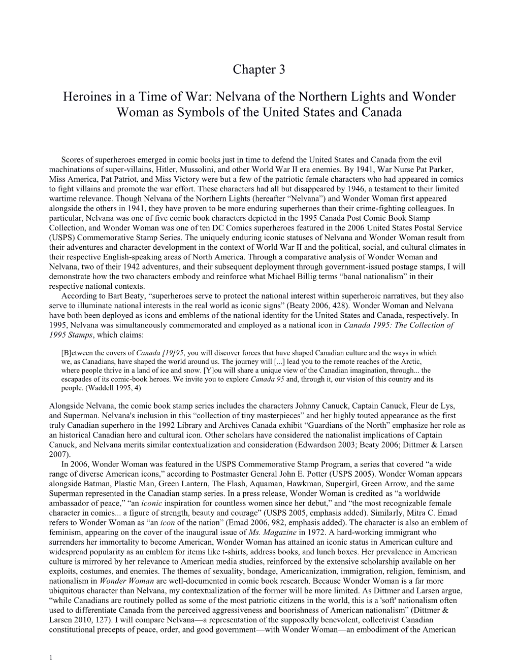 Chapter 3 Heroines in a Time of War: Nelvana of the Northern Lights And