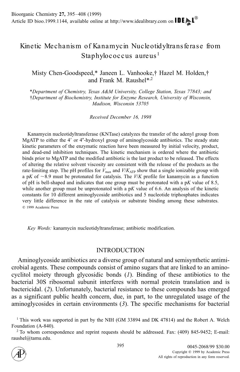 P147-Bioorgchem-Kanamycin Nucleotidyltransferase-1999.Pdf