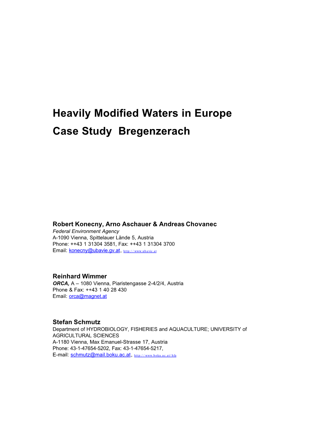 Heavily Modified Water Bodies