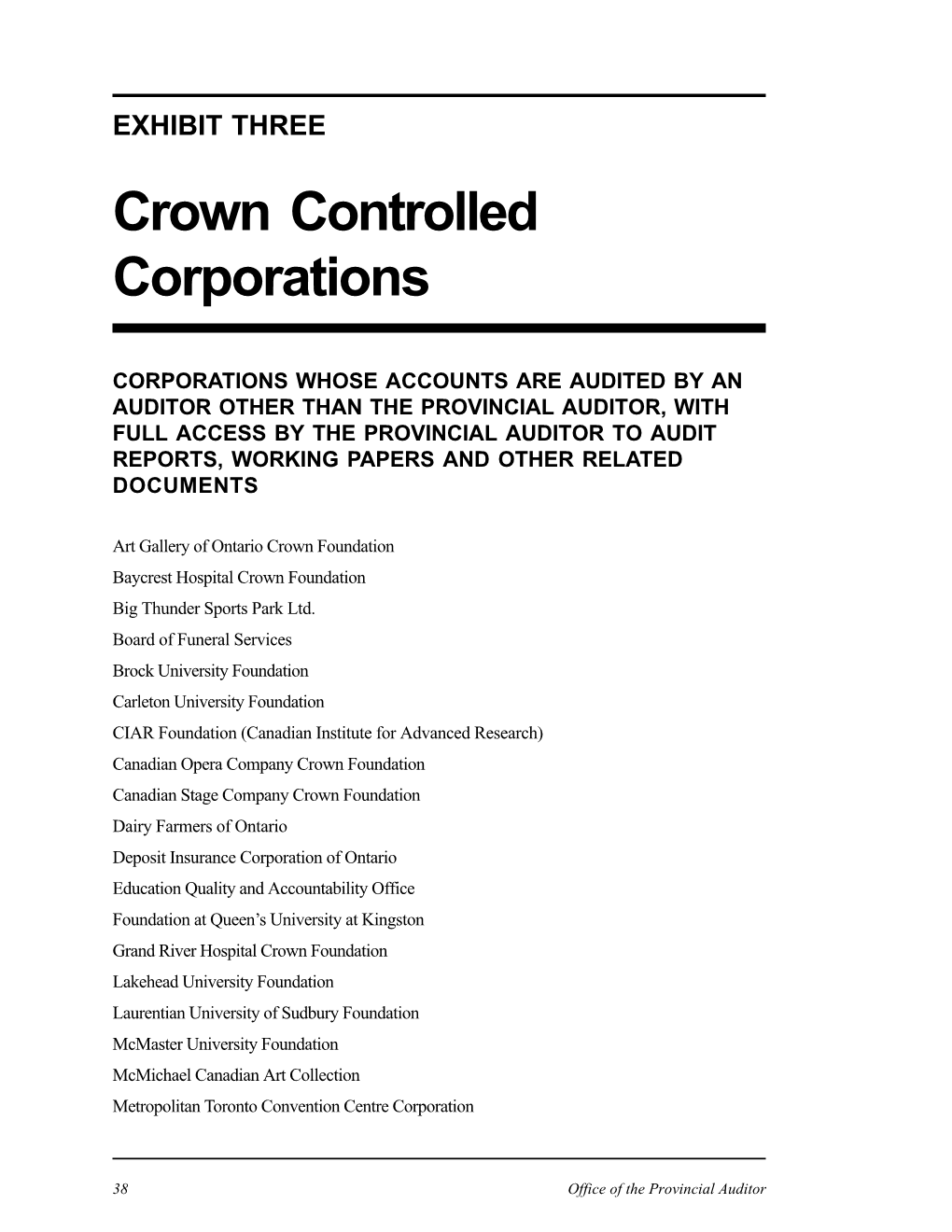 Crown Controlled Corporations