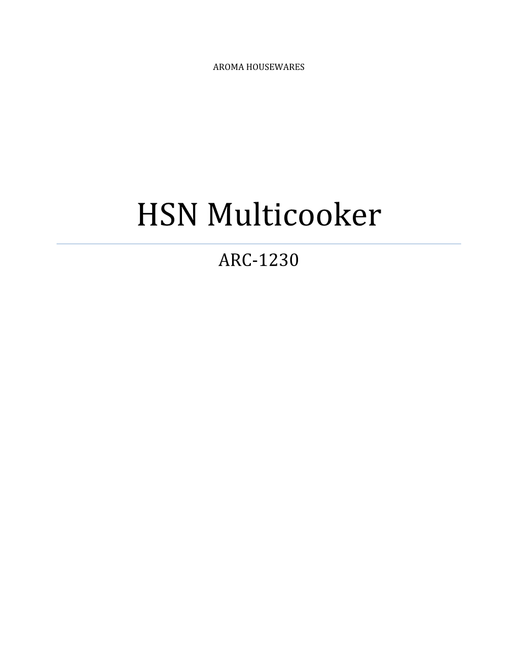 HSN Multicooker ARC-1230