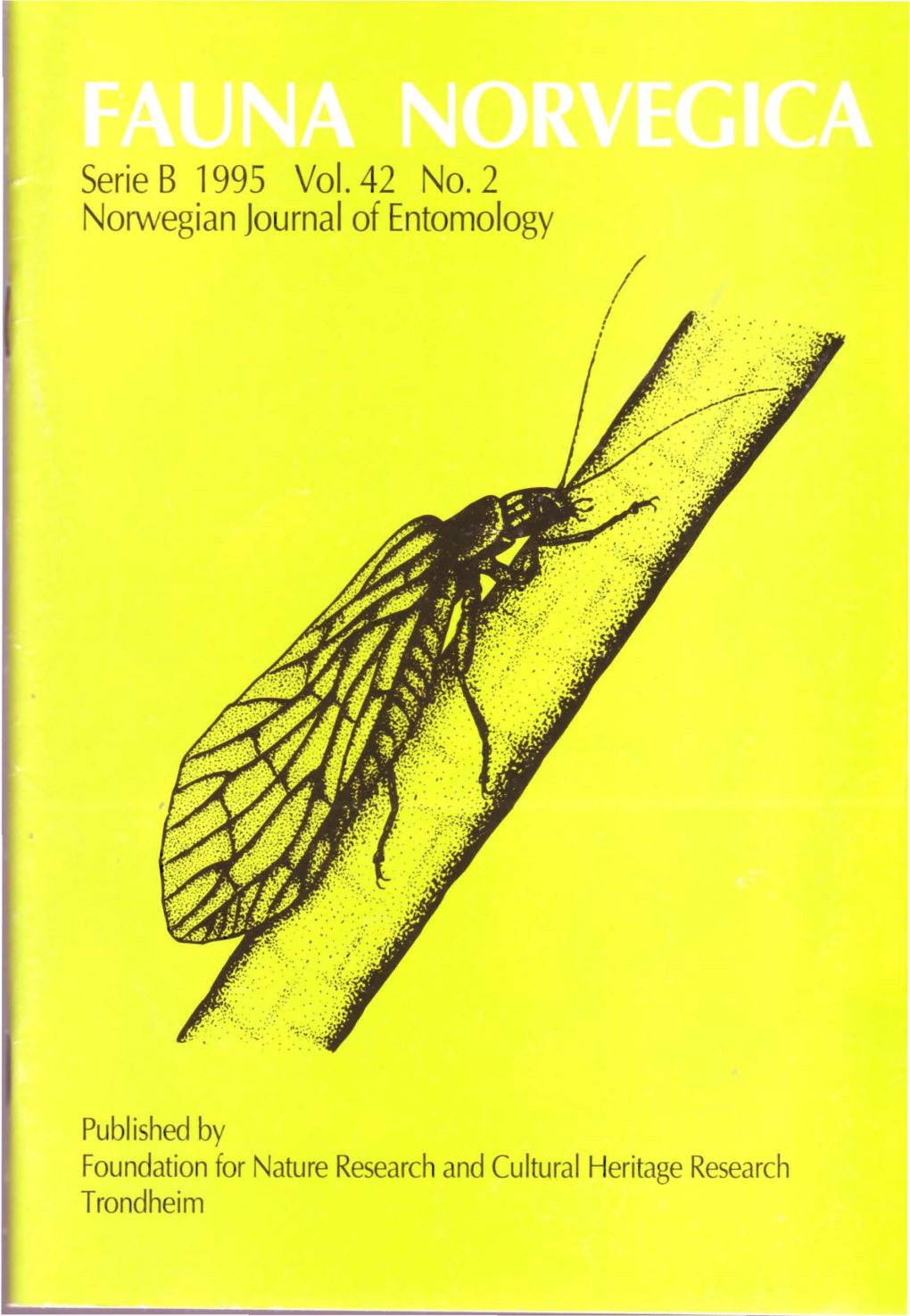Serie B 1995 Vo!. 42 No. 2 Norwegian Journal of Entomology