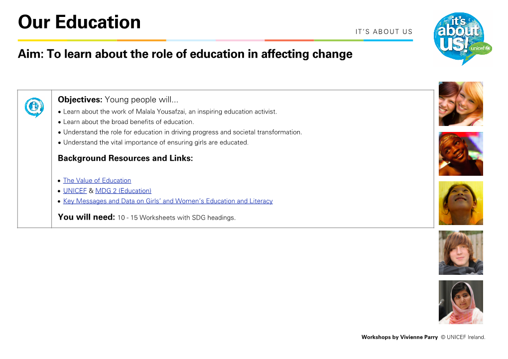 Our Education IT’S ABOUT US