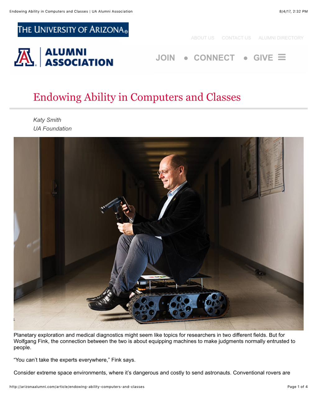 Endowing Ability in Computers and Classes | UA Alumni Association 8/4/17, 2�32 PM