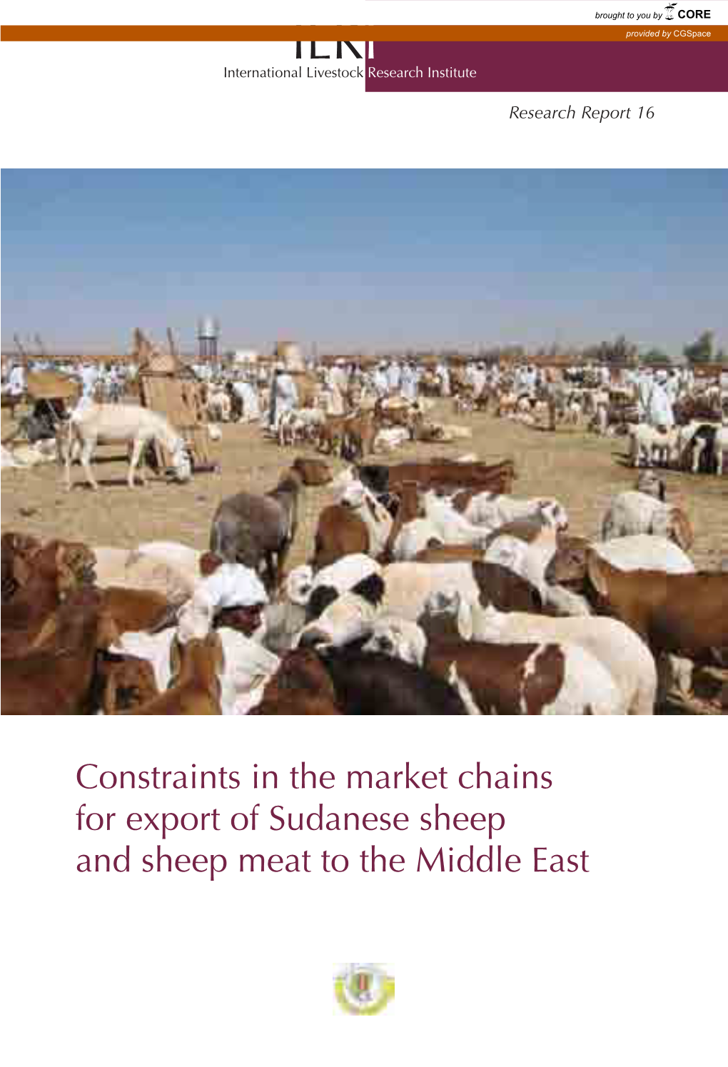 Constraints in the Market Chains for Export of Sudanese Sheep and Sheep Meat to the Middle East