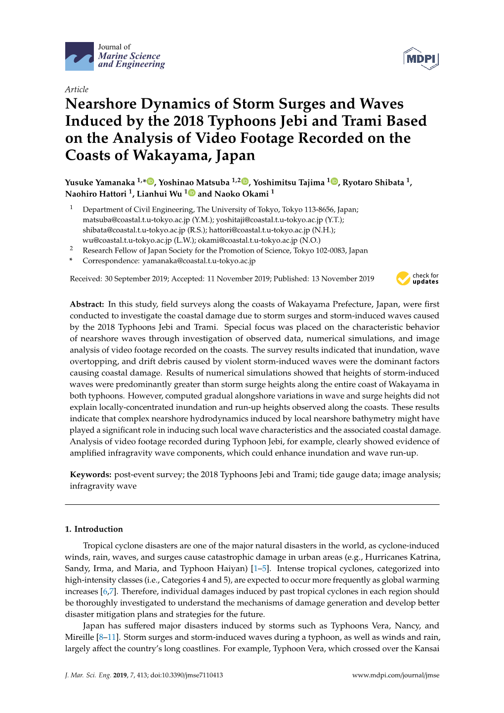 Nearshore Dynamics of Storm Surges and Waves Induced by the 2018