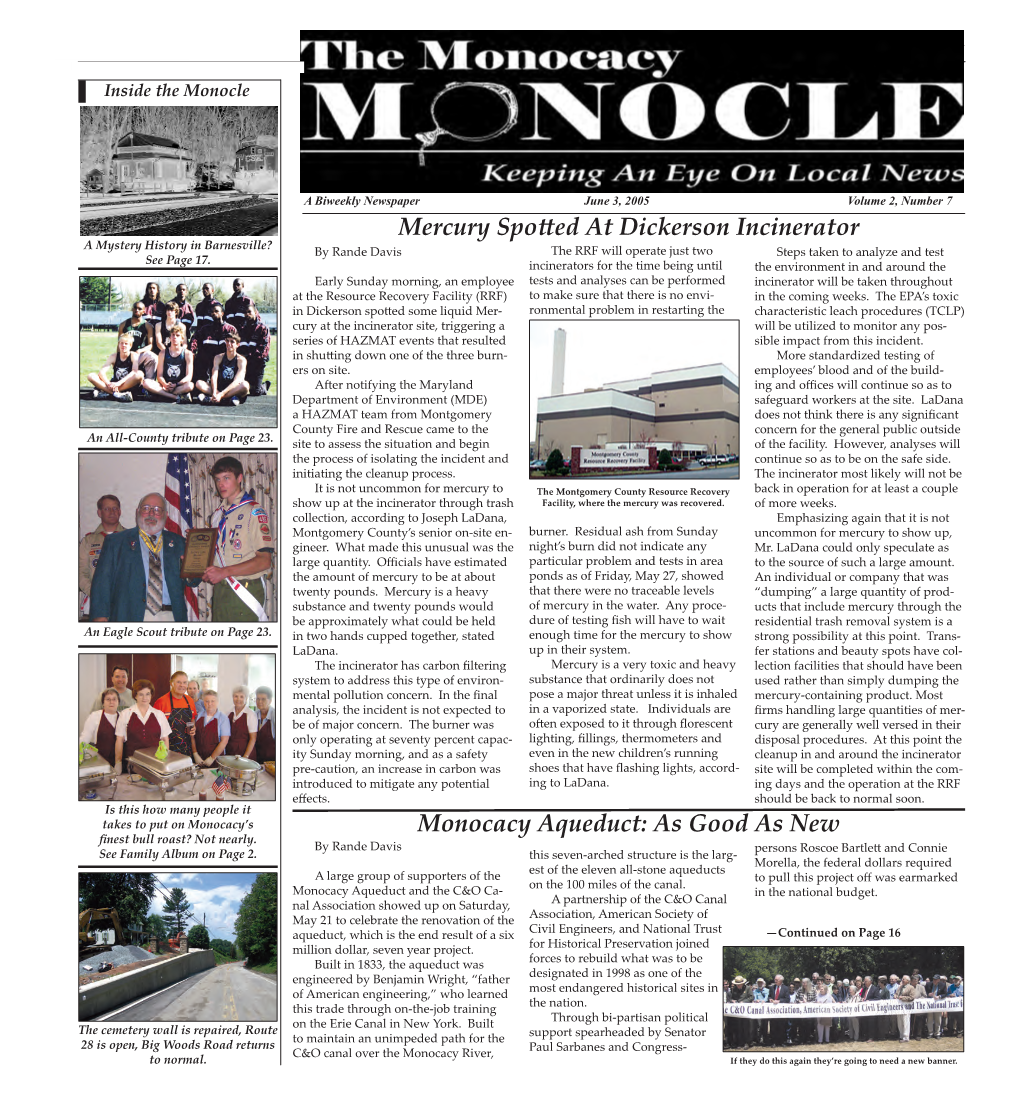 June 3, 2005 the Monocacy Monocle Page 1