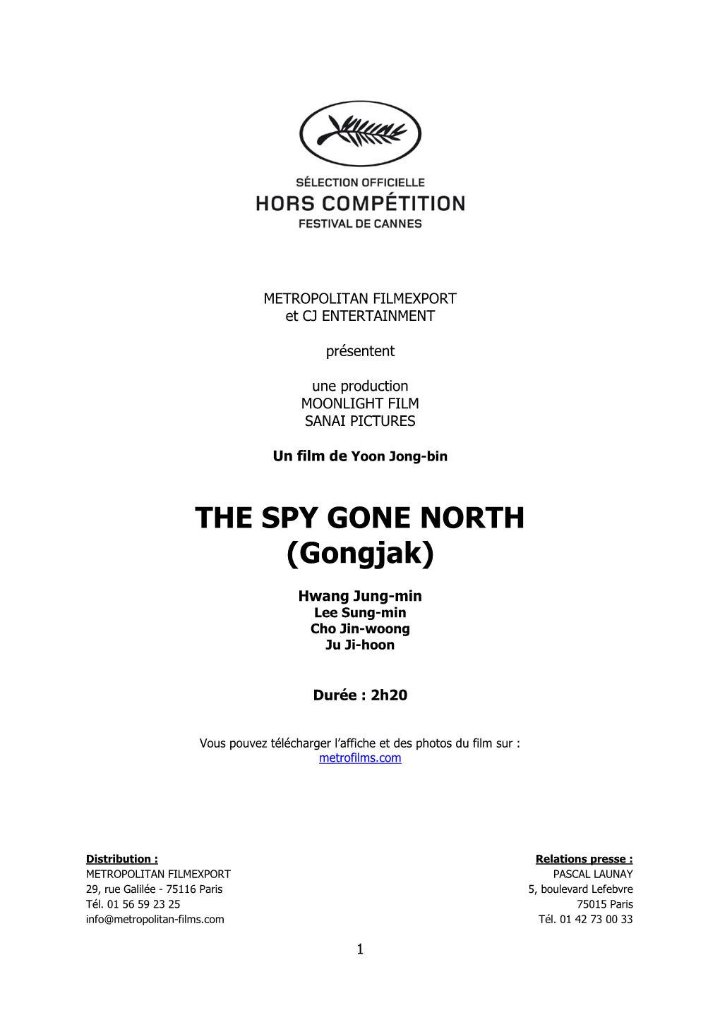 THE SPY GONE NORTH (Gongjak)