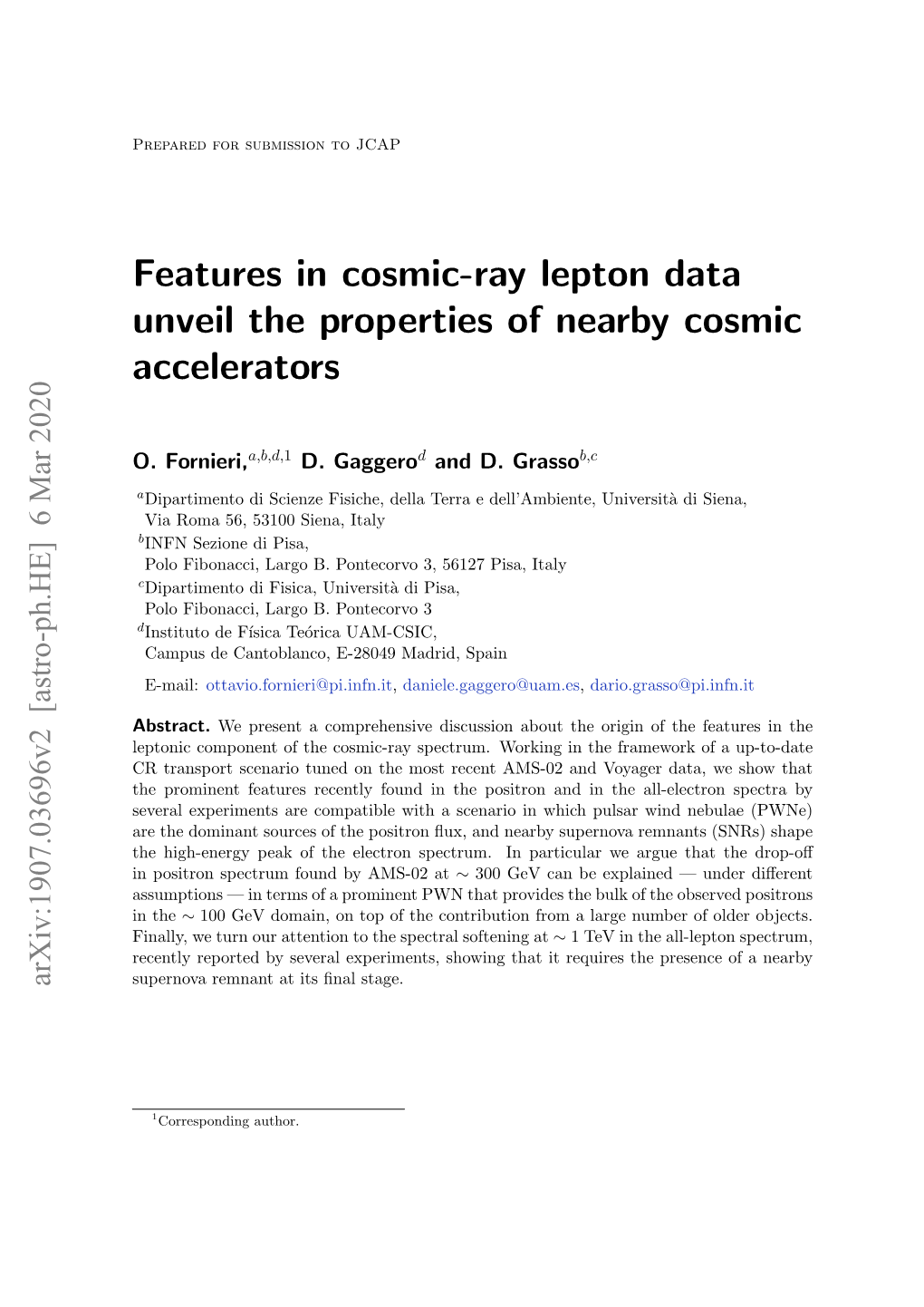 Features in Cosmic-Ray Lepton Data Unveil the Properties of Nearby Cosmic Accelerators