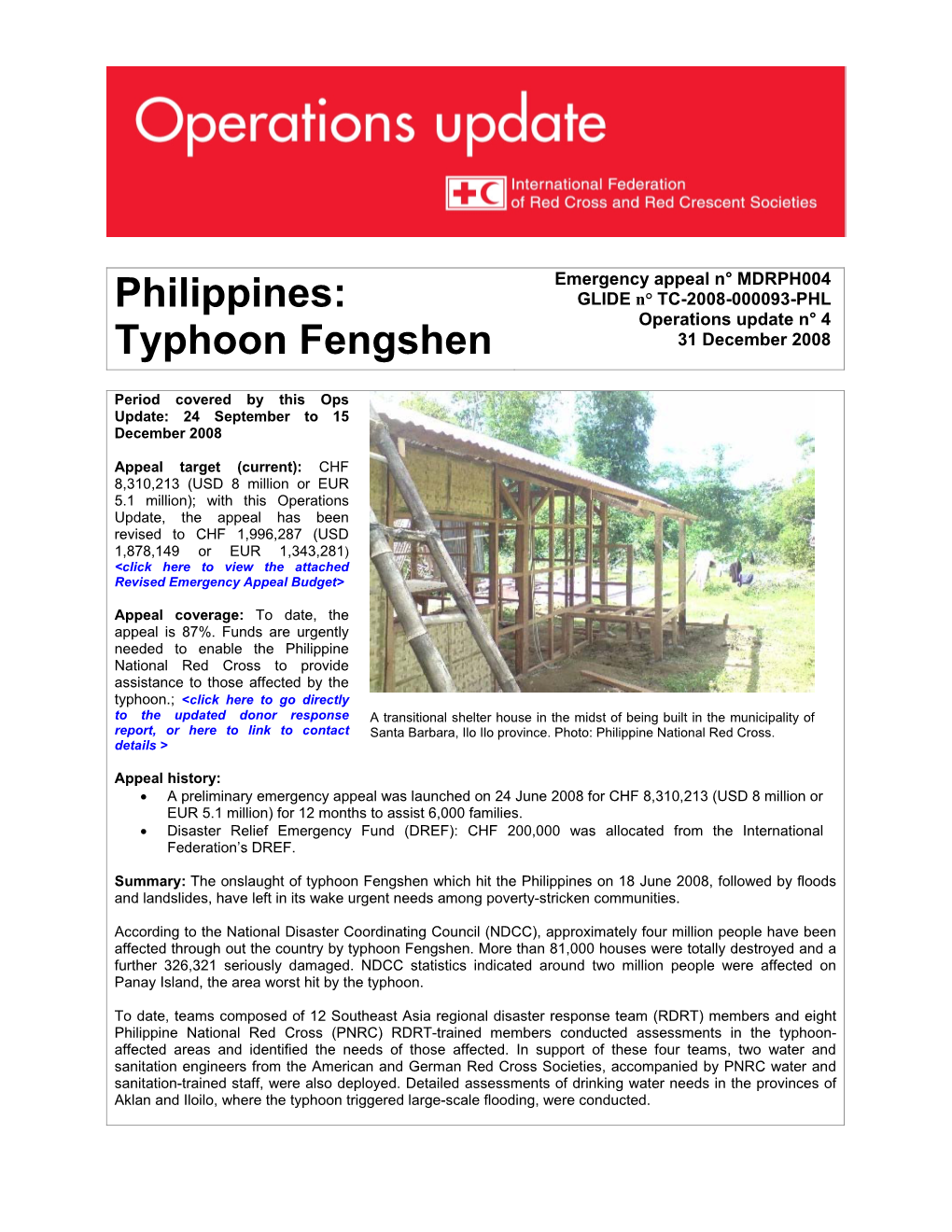 Philippines: Typhoon Fengshen