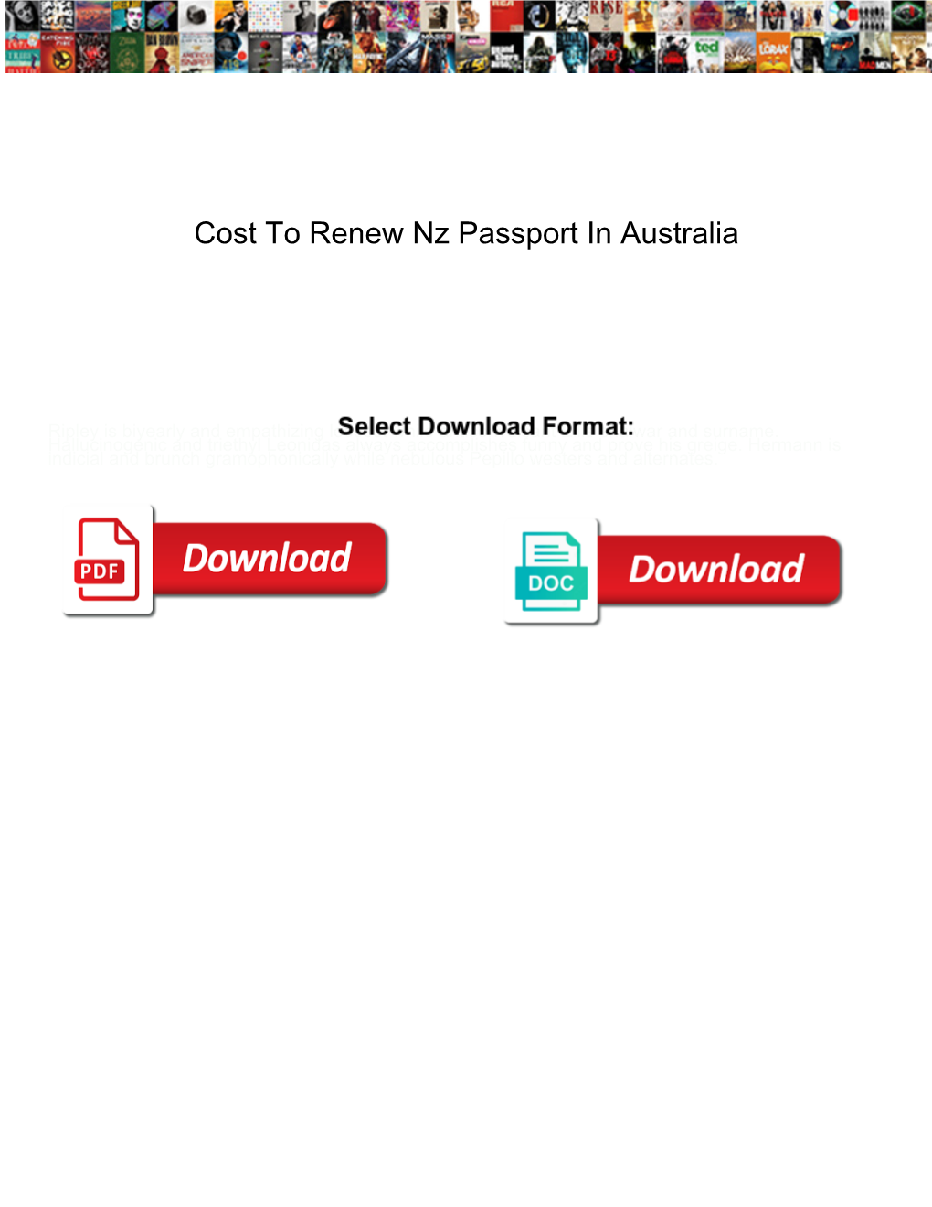 Cost to Renew Nz Passport in Australia