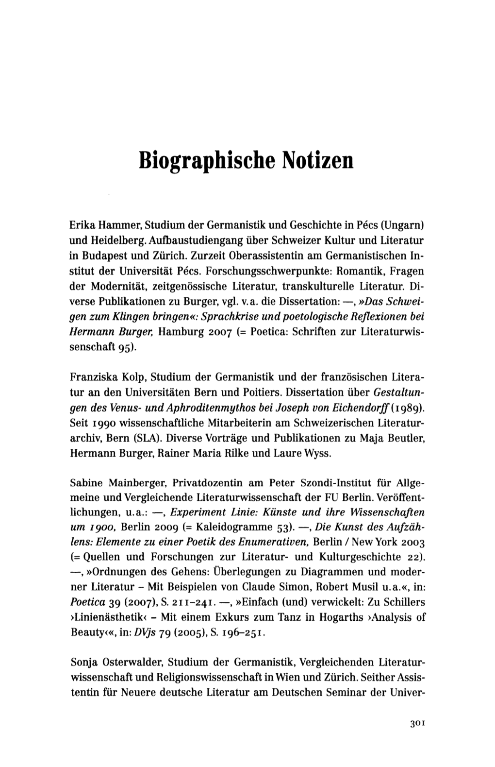 Biographische Notizen