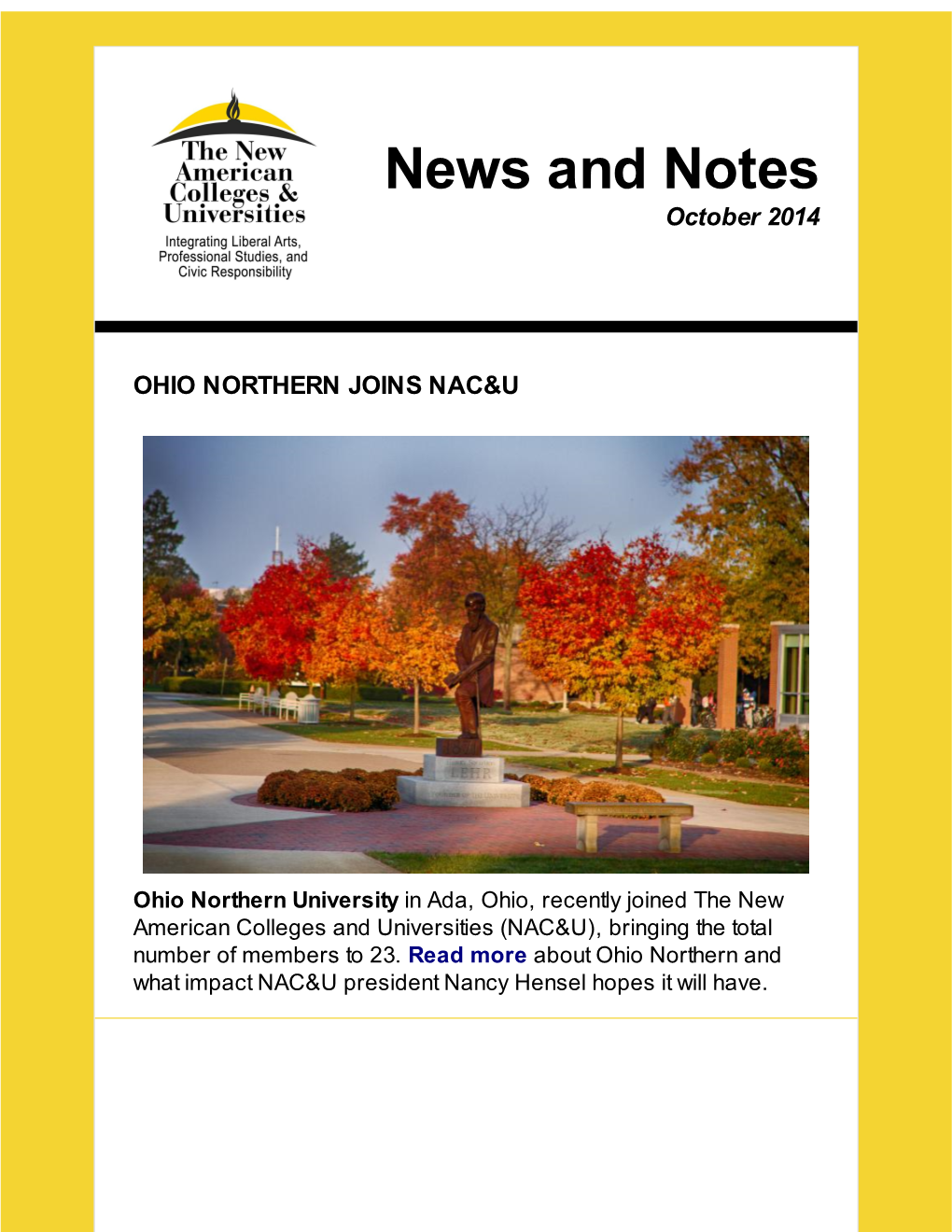 News and Notes October 2014