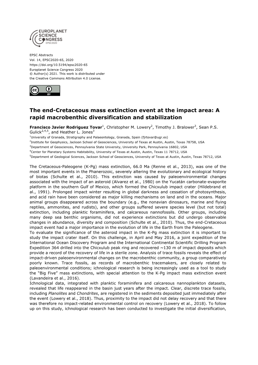 The End-Cretaceous Mass Extinction Event at the Impact Area: a Rapid Macrobenthic Diversification and Stabilization