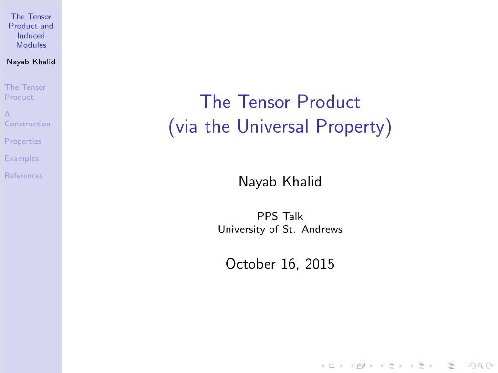 The Tensor Product and Induced Modules