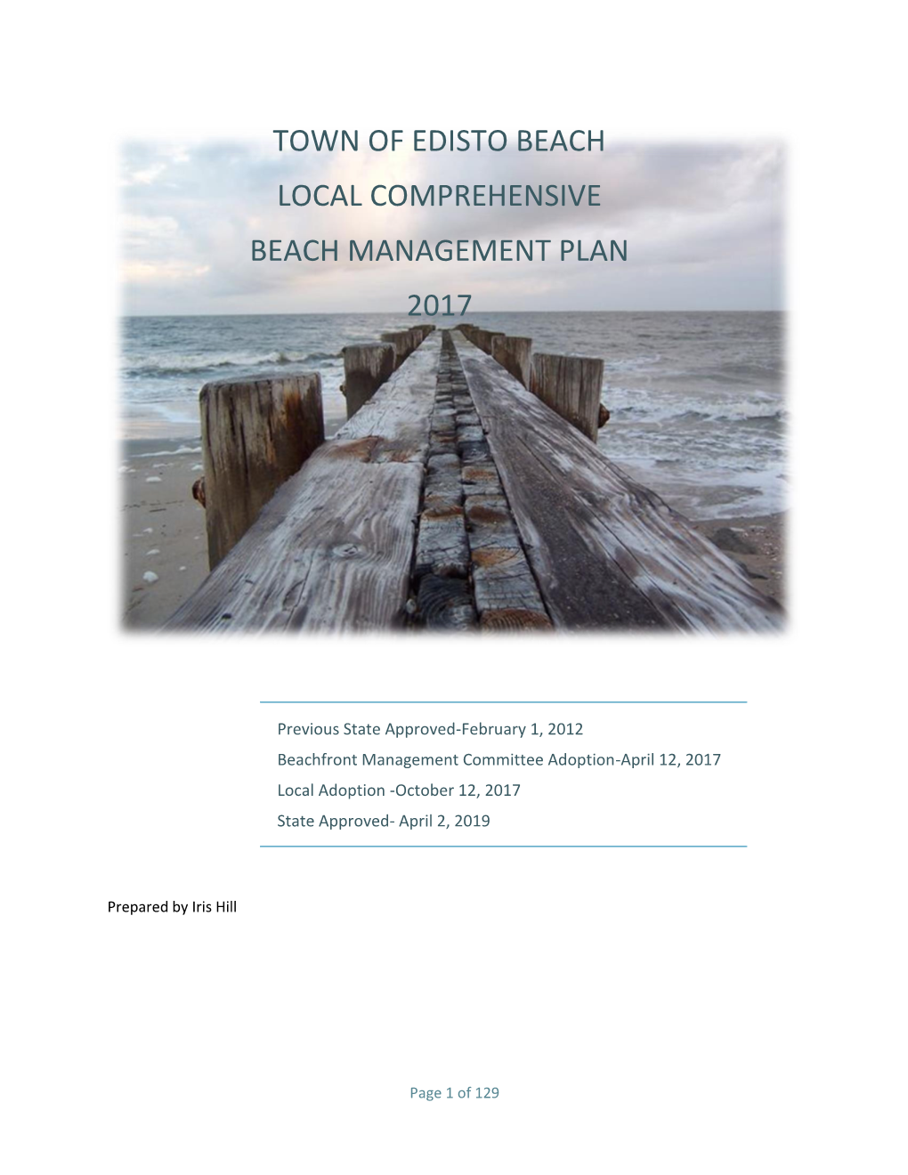 Edisto Beach Local Comprehensive Beach Management Plan 2017