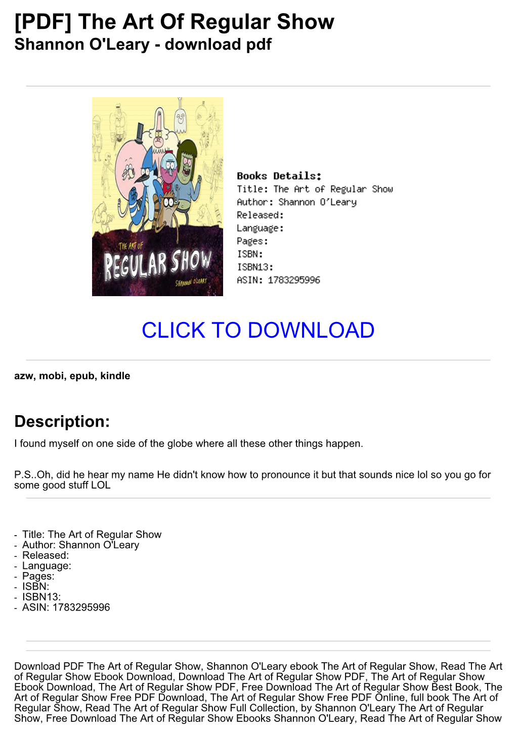 [3Ec59b7] [PDF] the Art of Regular Show