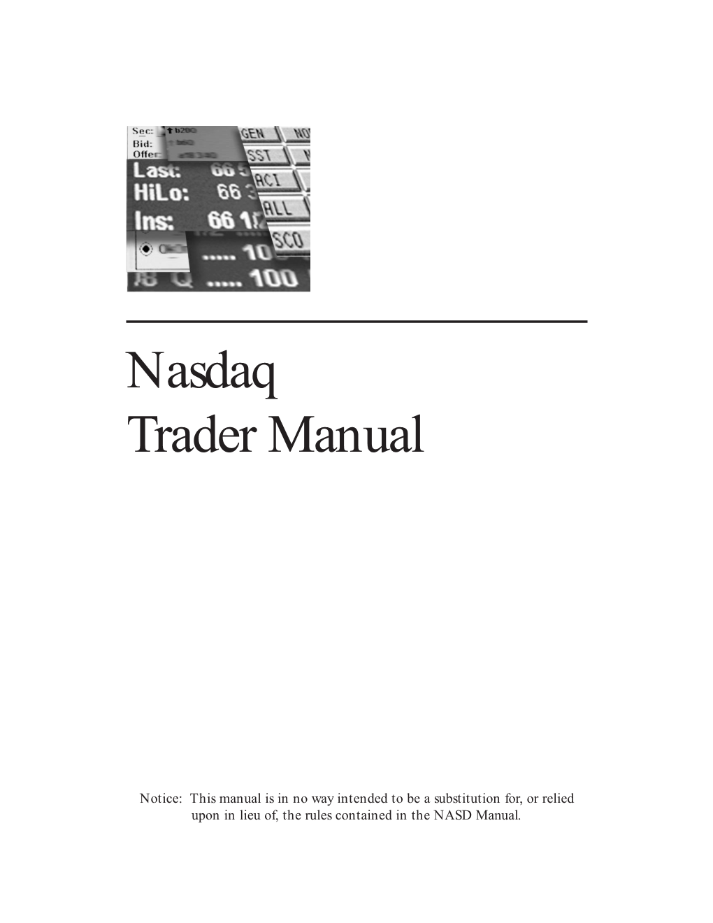 Nasdaq Trader Manual