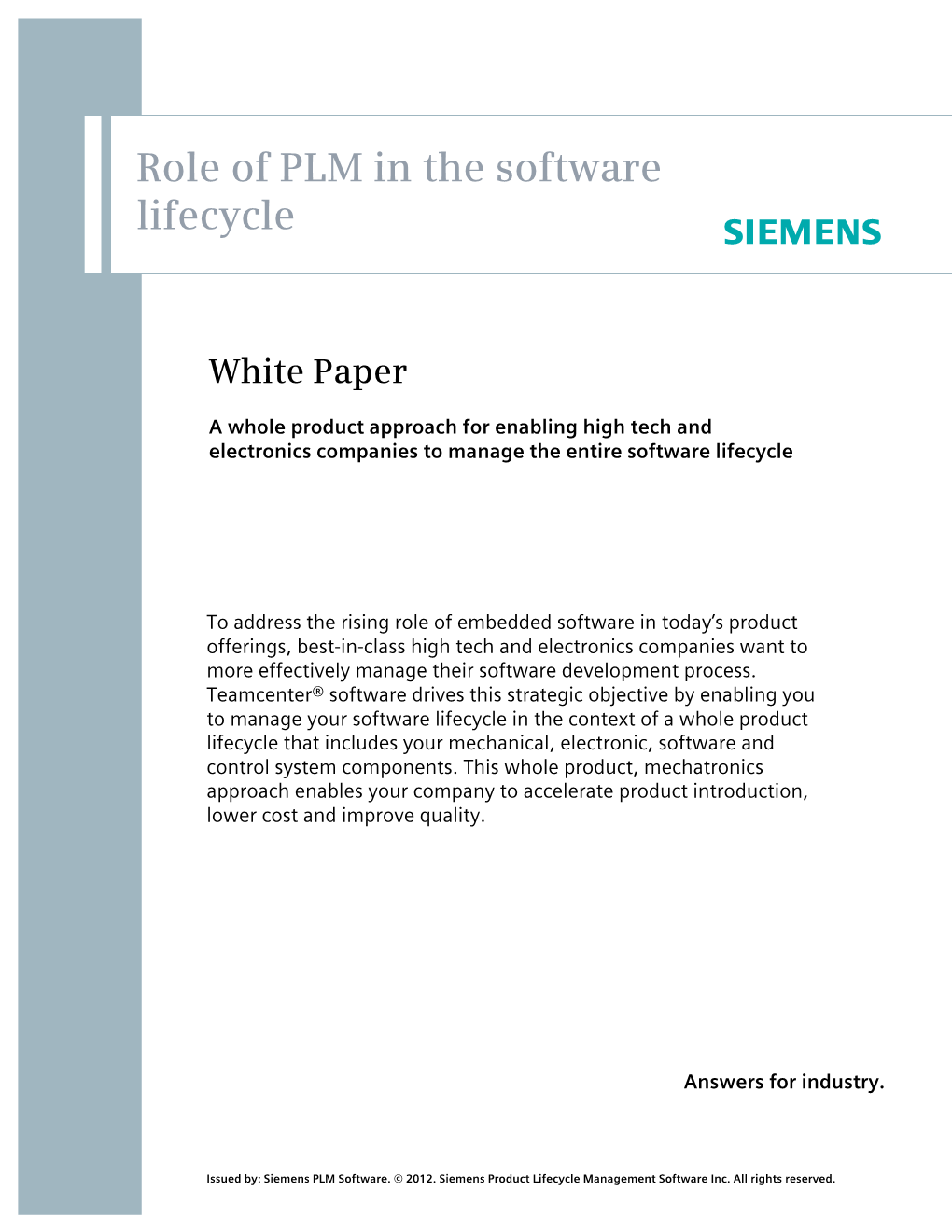 Role of PLM in the Software Lifecycle 2