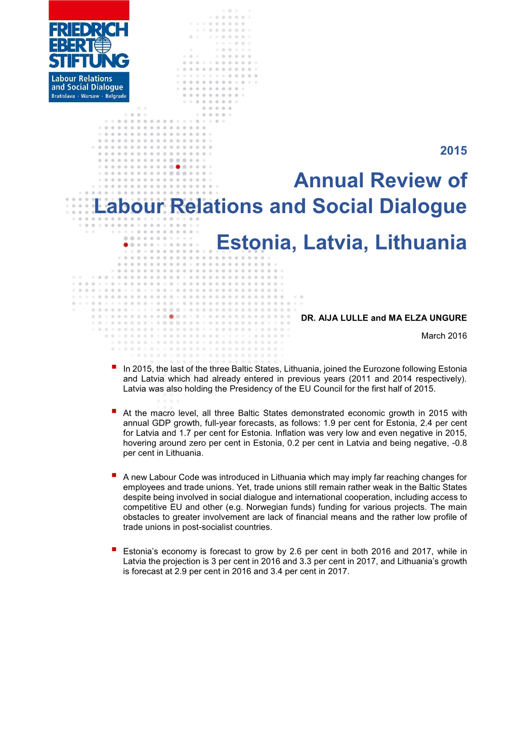 Annual Review of Labour Relations and Social Dialogue