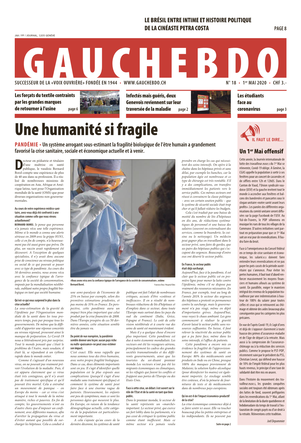 Une Humanité Si Fragile IL FAUT LE DIRE