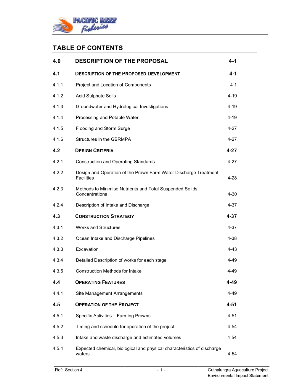 Table of Contents