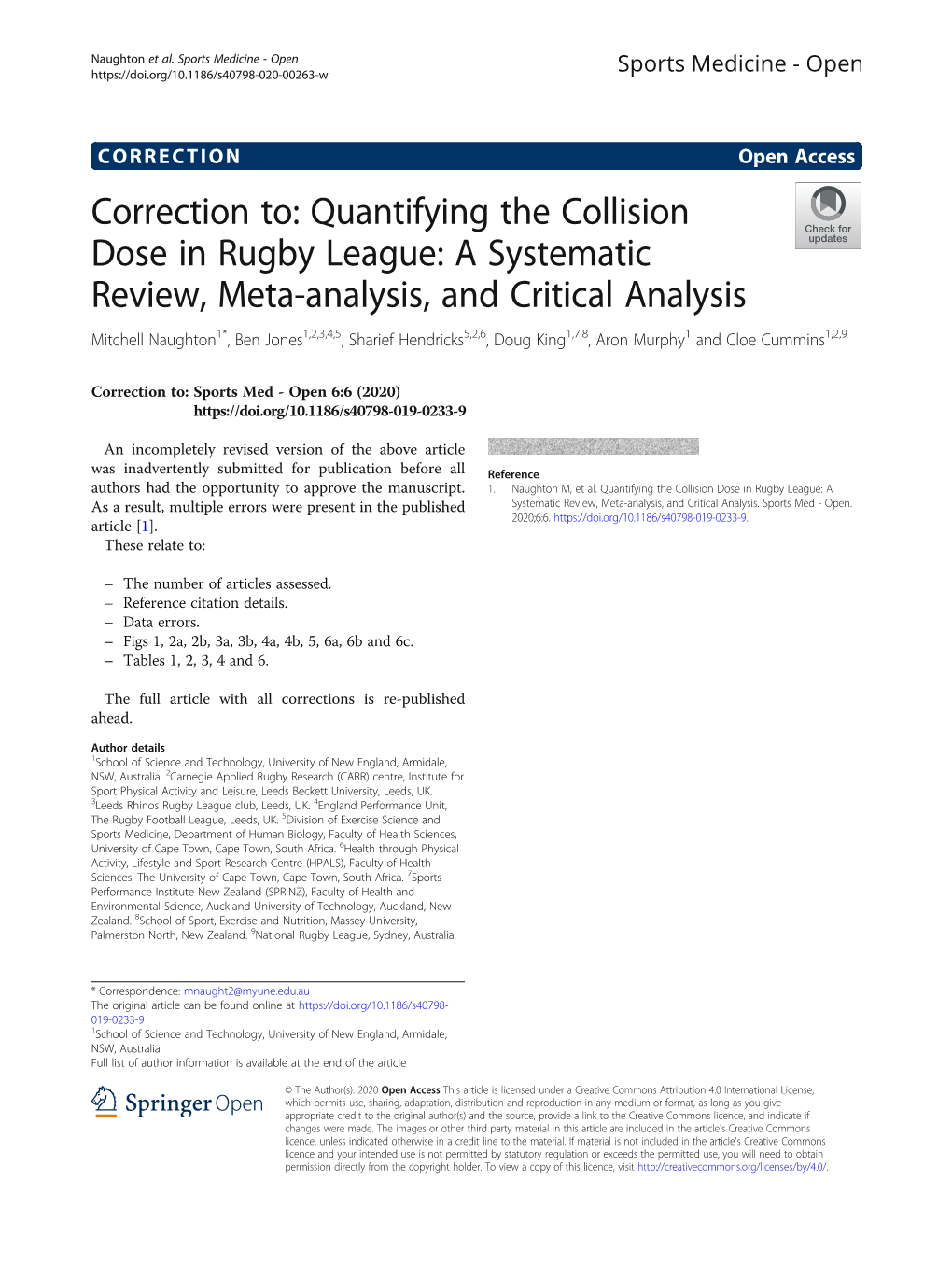 Quantifying the Collision Dose in Rugby League: a Systematic Review, Meta