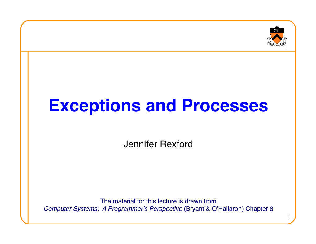 Exceptions and Processes