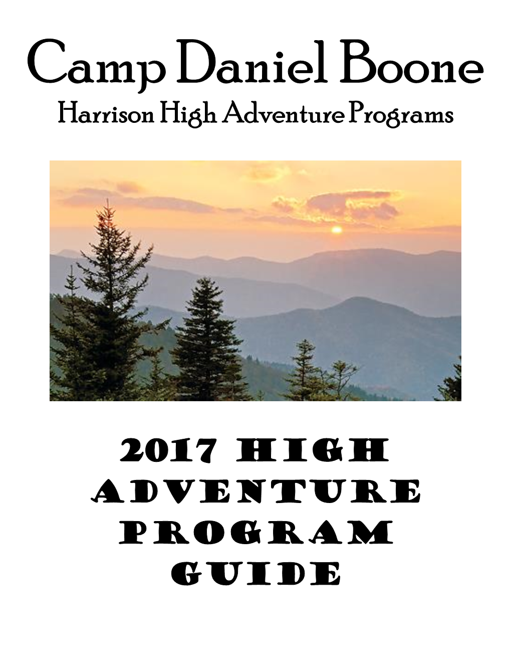 2017 High Adventure Program Guide