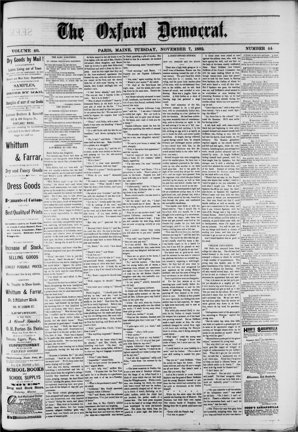 The Oxford Democrat : Vol. 49, No. 44