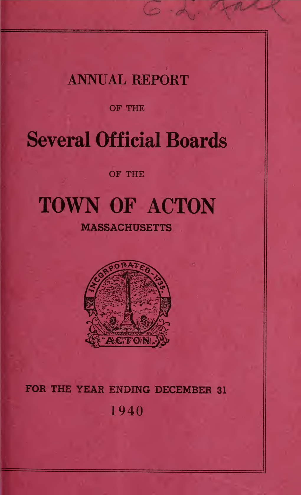 Annual Reports, Town of Acton, Massachusetts