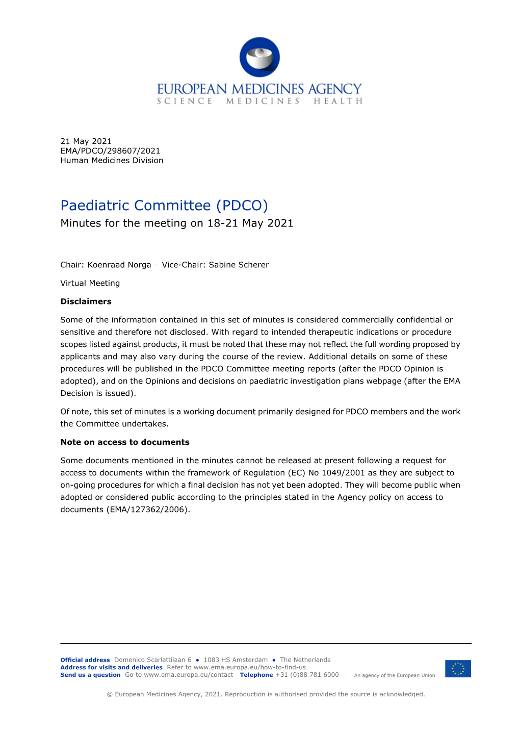 PDCO Minutes of Meeting 18-21 May 2021