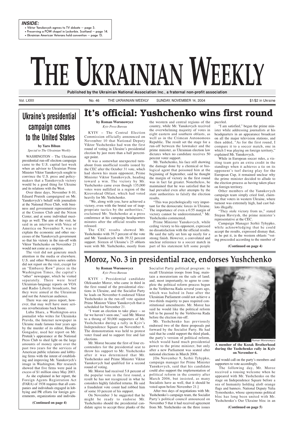 The Ukrainian Weekly 2004, No.46
