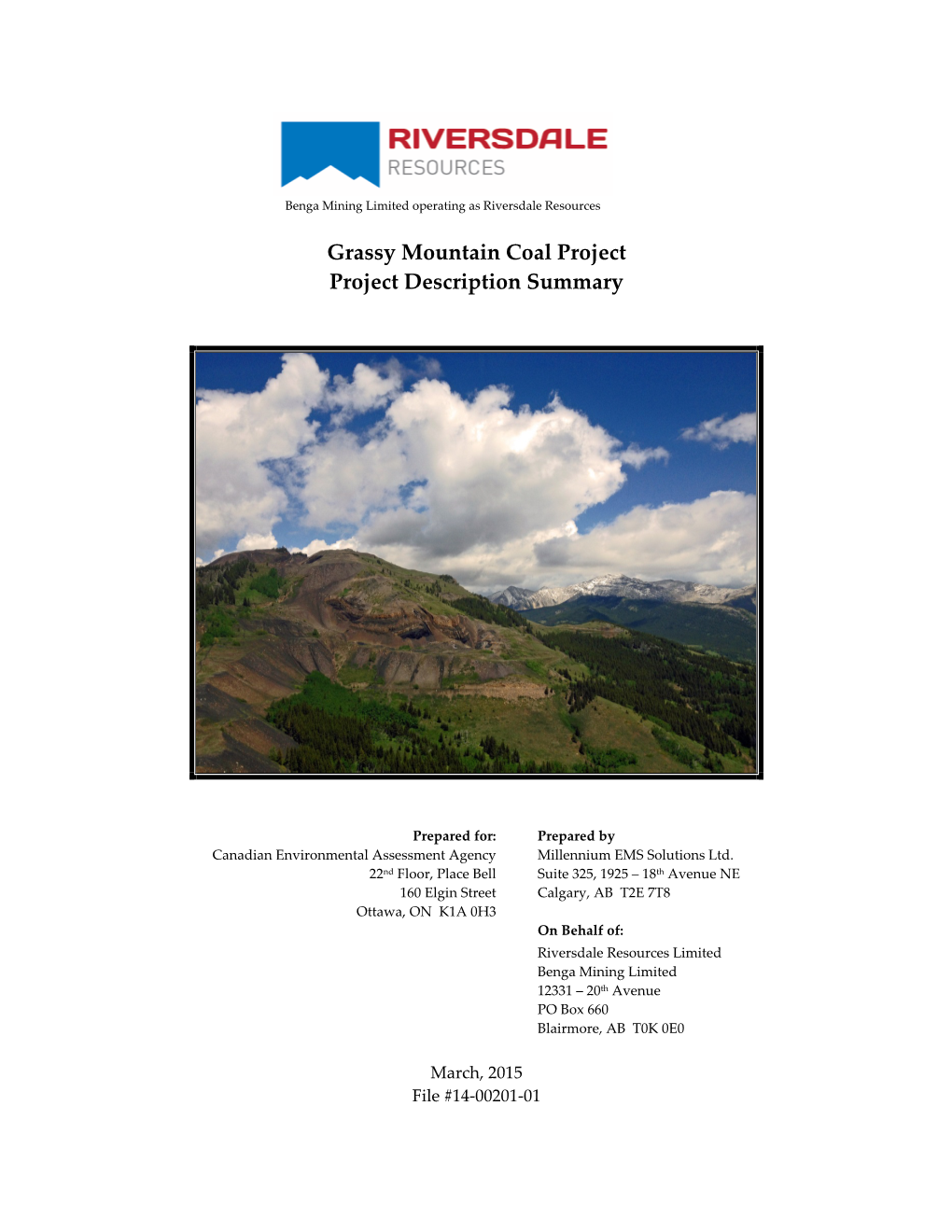 Grassy Mountain Coal Project Project Description Summary