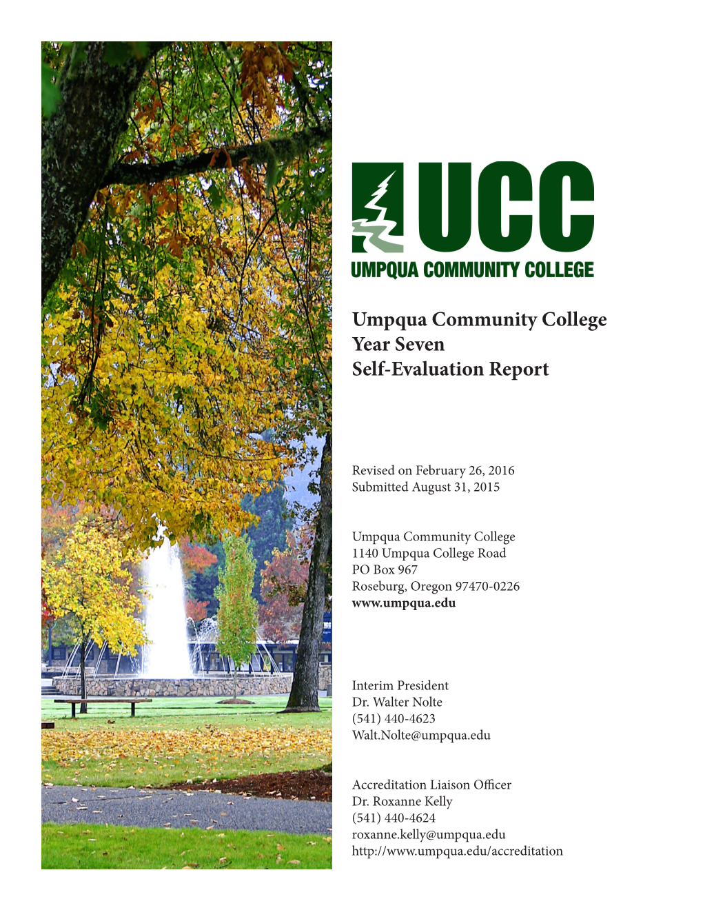 Umpqua Community College Year Seven Self-Evaluation Report
